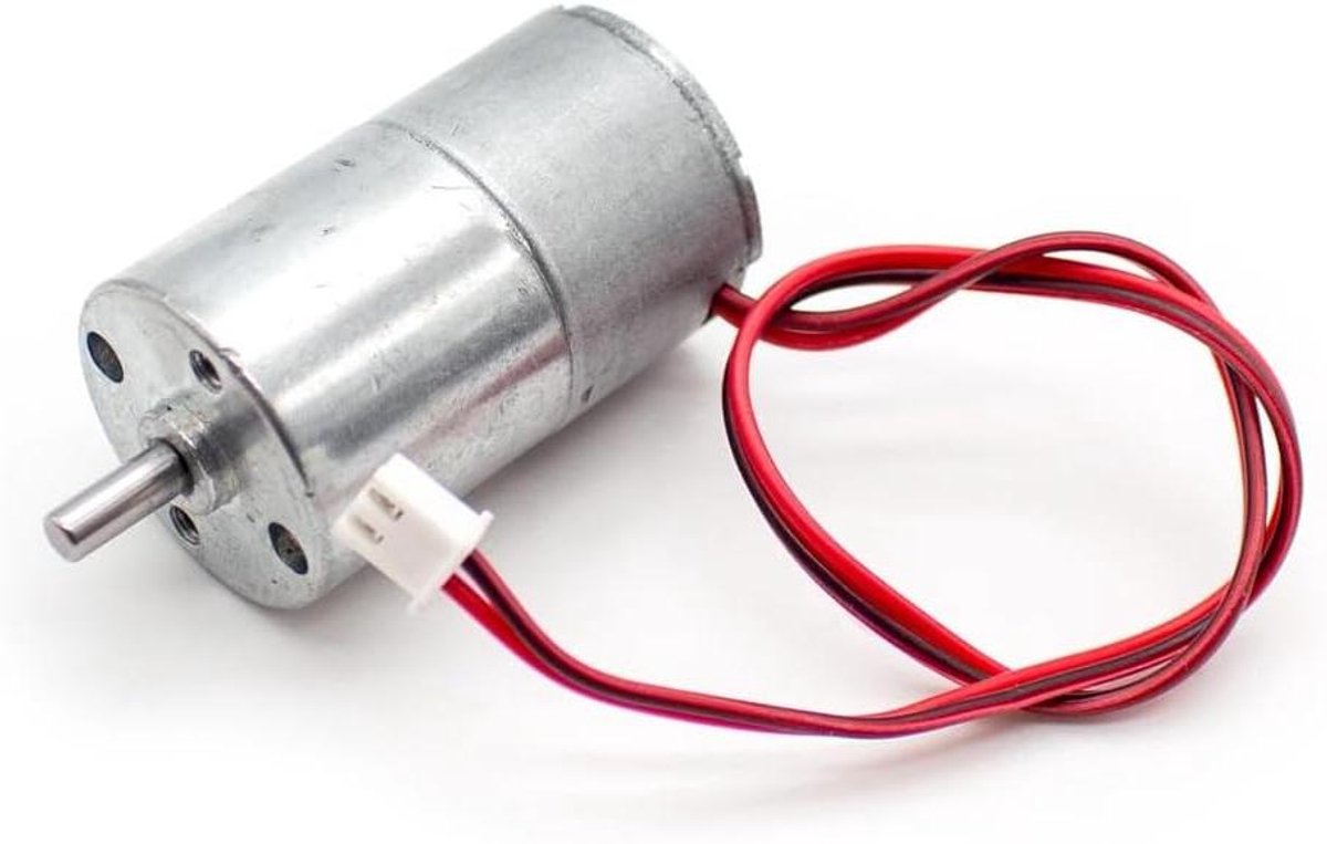 Reductiemotor DC Motor - Klusmotor DIY - Kleine projecten bouwen - Hoge koppel - 27mm diameter - Zilver