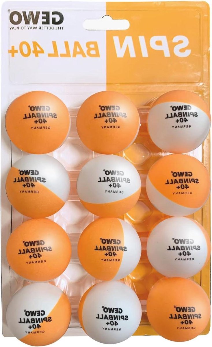 Tafeltennisballen Spin Training - Pingpongballen - Spin Training - Zichtbare Rotatie - 40 mm - Wit/Geel