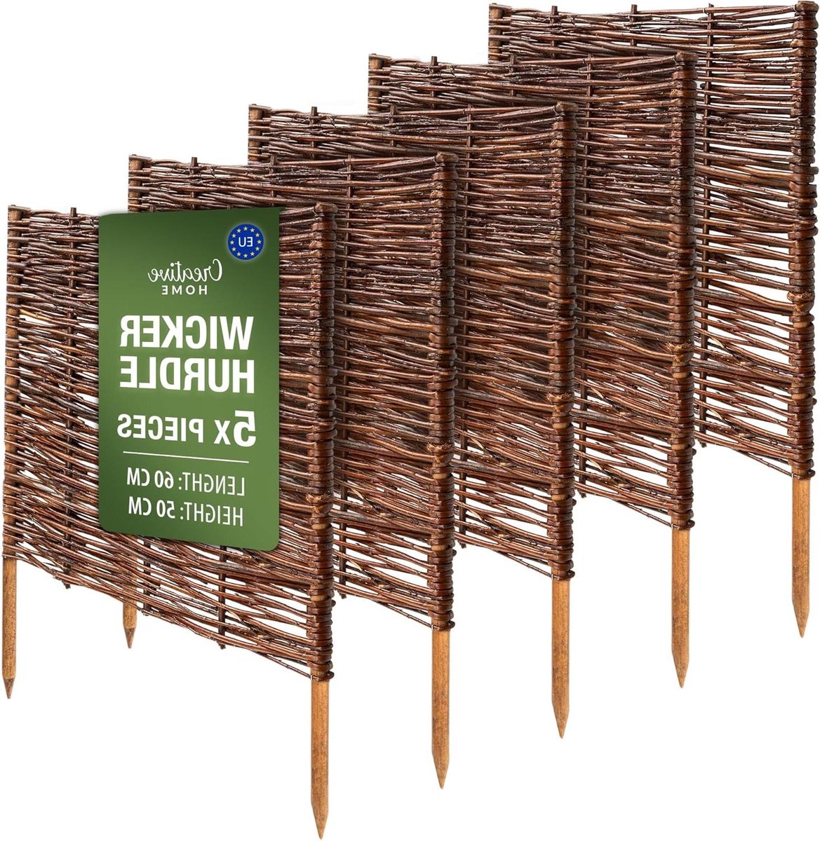 Rieten Bedrand - Tuinafscheiding Piket - Bloembedden Afbakenen - Weerbestendig Natuurlijk