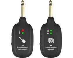 Draadloos Gitaarsysteem - Gitaar Zenderset - Muziek Optreden - UHF Real-time Audio - 50 m bereik - Zwart