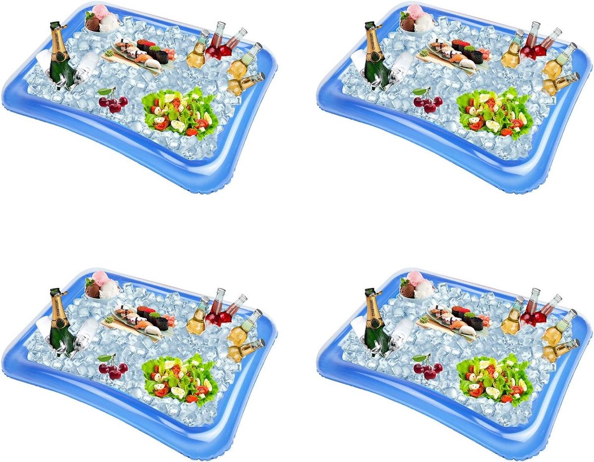 Opblaasbare Serveerbar - Koeler Buffet - Feest Drankjes Koelen - Duurzaam PVC Materiaal - 56 cm x 43 cm - Blauw
