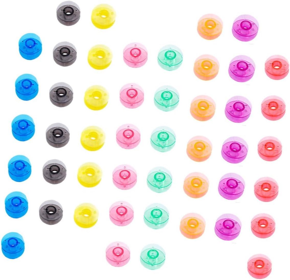 Naaimachine Spoeltjes - Plastic Klossen - Hobby Naaien - Gemengde Kleuren - 160 Stuks - Transparant