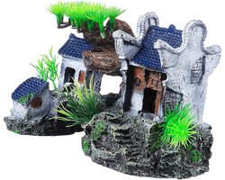 minkissy aquarium decoratie hut aquarium leefgebied aquarium schuilplaats grot schildpad eiland ornament aquarium hars decoratie aquarium huis decoratie versieren Jiangnan decoraties