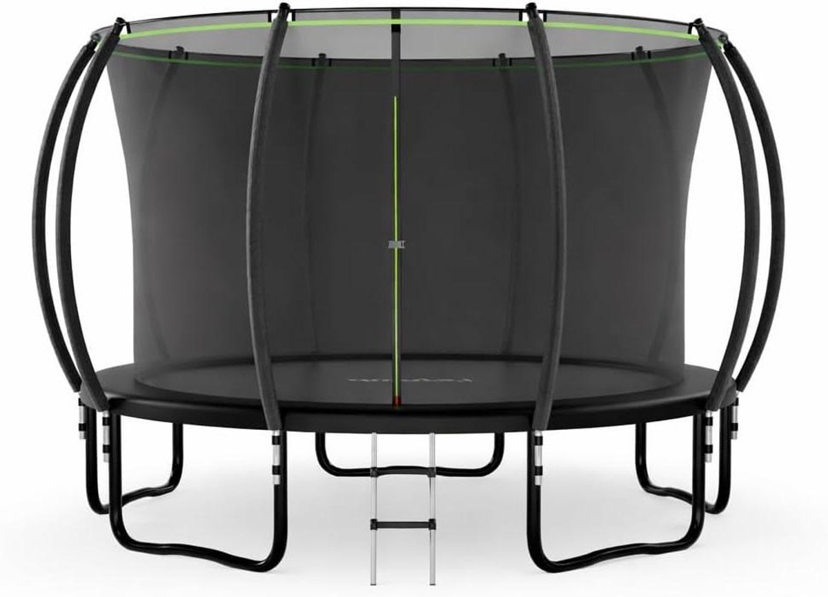 Tuintrampoline met Net - Springkussen Buiten - Buiten Spelen - Hoge Belastbaarheid - 366 cm Diameter - Zwart
