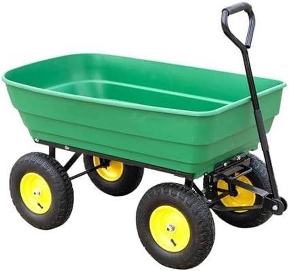 Tuinwagen - Handkar - Tuinwerk - Luchtbanden - 4 wielen - Groen