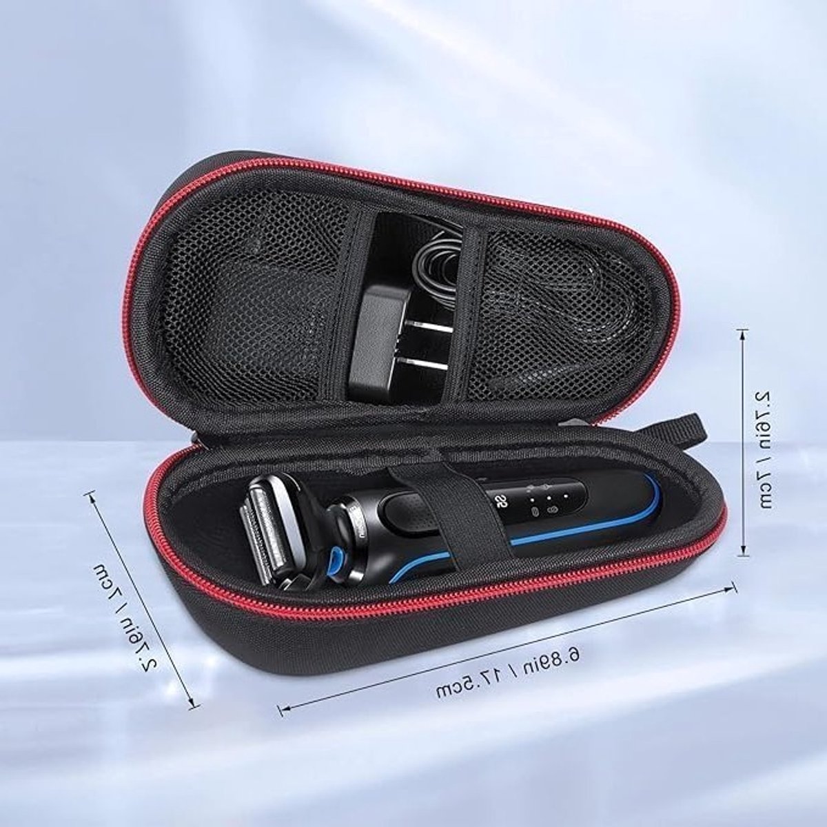 Duurzame Hard Case voor Elektrische Scheerapparaten van Serie 3, 5, 7 en 9 - Bescherming en Opbergruimte voor Mannen, Rood