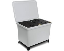 YourCasa Keukenafvalemmer met 4 vakken (40 l) in exclusief design – afvalscheidingssysteem met deksel en voeten – grote vuilnisemmer met 4 uitneembare emmers van 10 liter