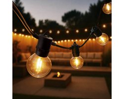 Ledvion - Lichtsnoer Buiten 16.5M - 30 LED Lampen - IP54 Waterdicht - 2200K - Warm Wit - Tuinverlichting Sfeerverlichting