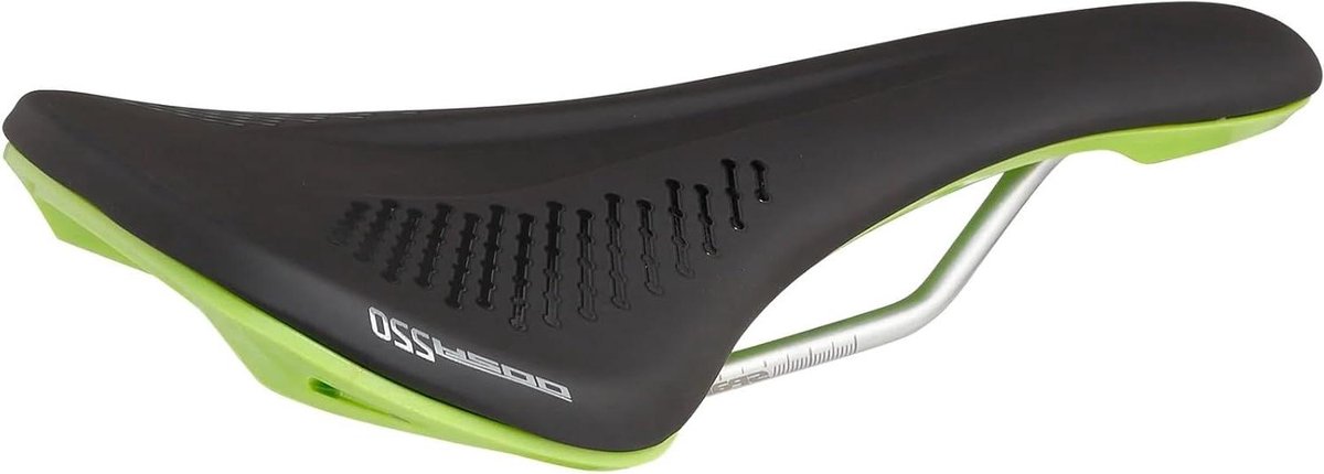 Fietszadel - MTB Zadel - Mountainbiken - Human Factor Concept - 265 x 144 mm - Zwart Groen
