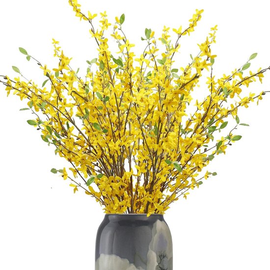 Kunstorchideeën bloemen - Zijden nepbloemen - Decoratie voor thuis - Flexibele stelen met ijzerdraad - 90 cm lengte - Geel
