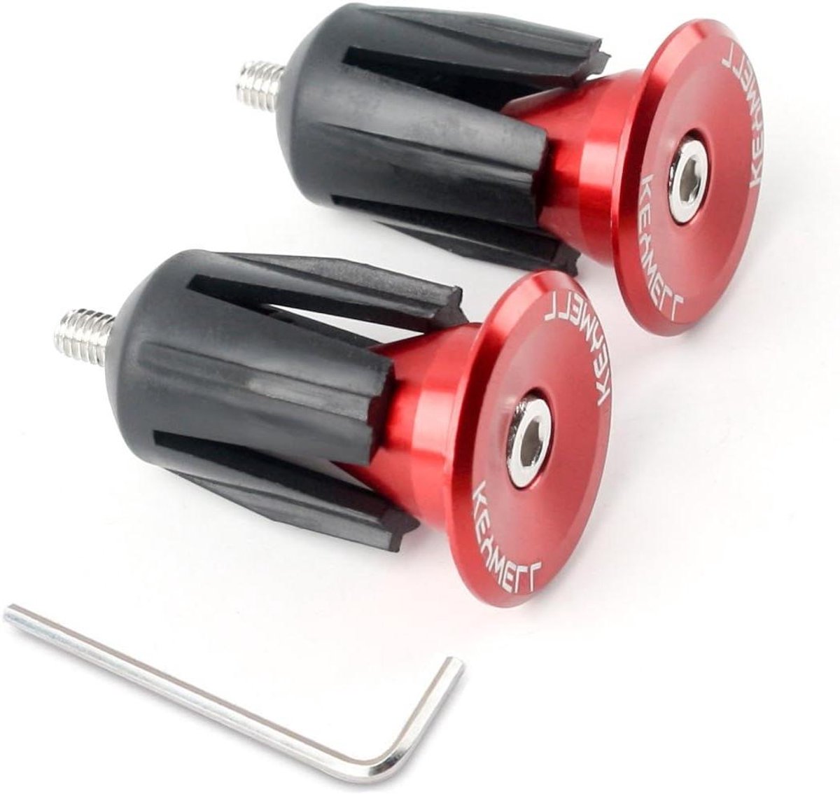 Fiets Stuurdoppen - Doppen Set - Fiets Beschermen - Aluminium Rubber - 2 stuks - Rood