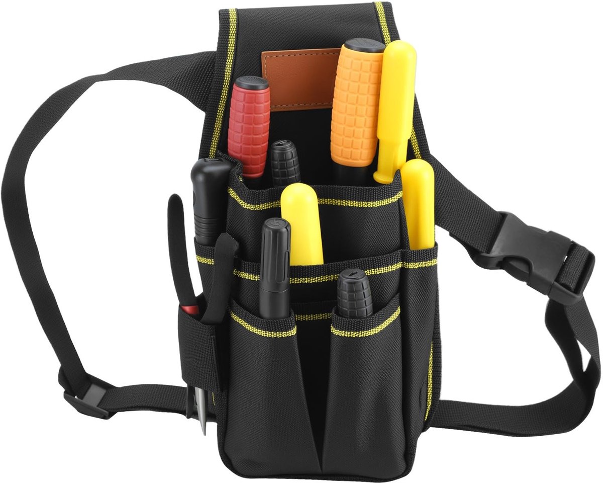 IMstore - Tool Bag - 600D Oxford Fabric - Waterdicht - Compact formaat - 15 vakken - Voor Electriciens - Zwart