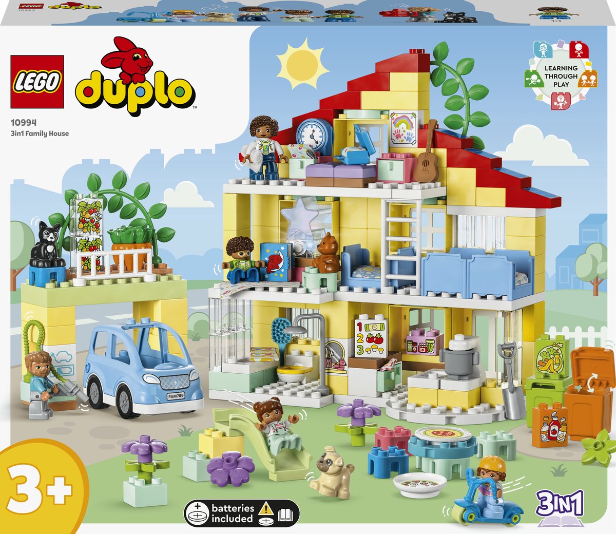 Bol.com LEGO DUPLO Town 3in1 Familiehuis Speelgoed Poppenhuis voor 3+ Jarigen - 10994 aanbieding
