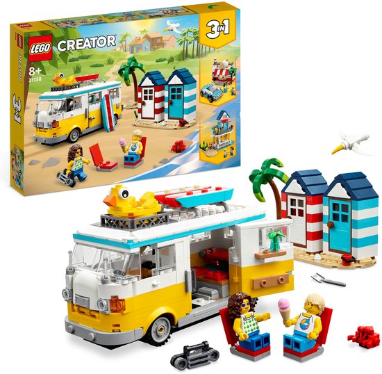 LEGO, 31138 3 in 1 Camper op het strand, Veelkleurig