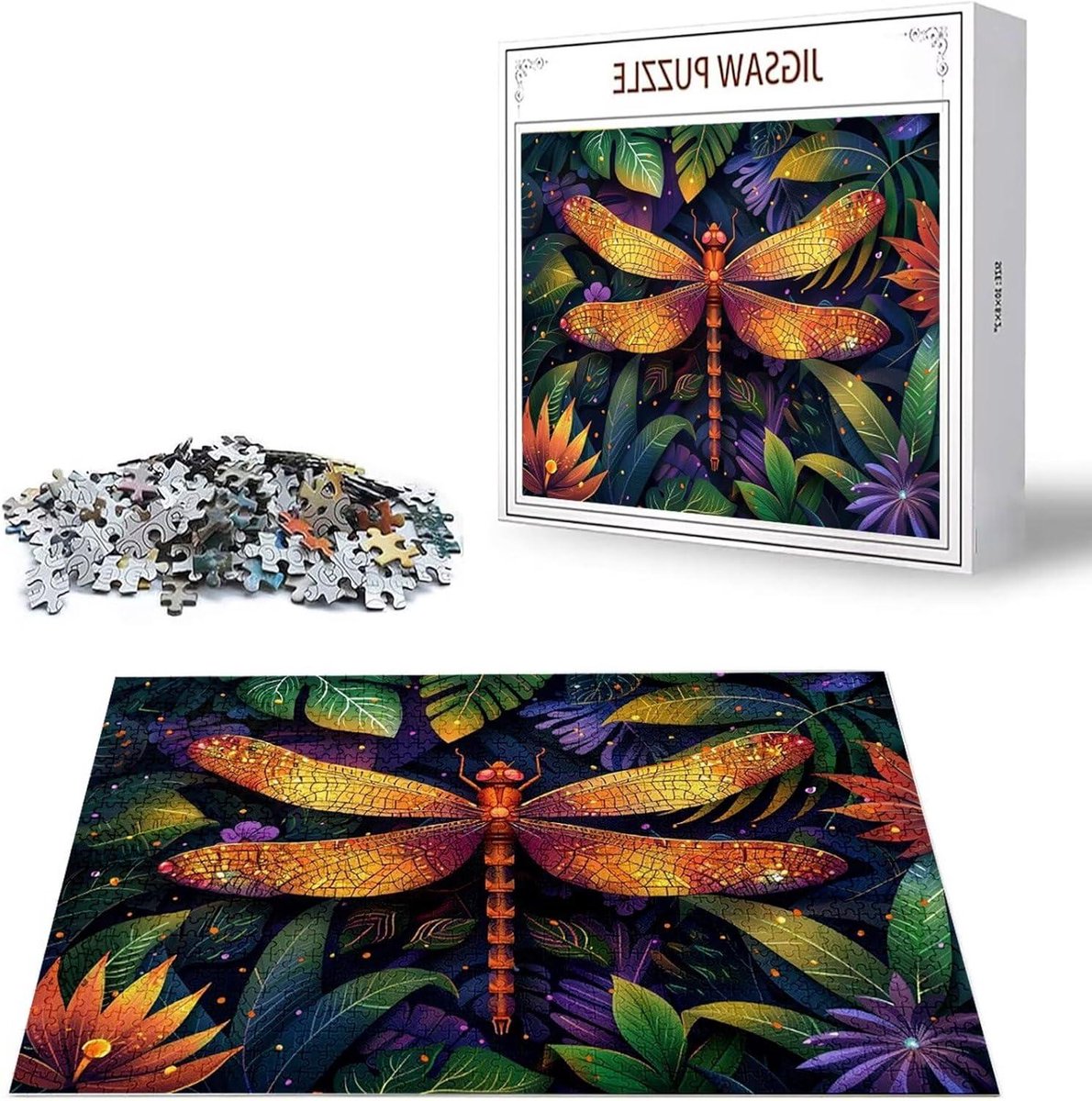 Houten Puzzel - Legpuzzel Volwassenen - Ontspanning Thuis - 6000 Stukjes - 179x105cm - Libelle