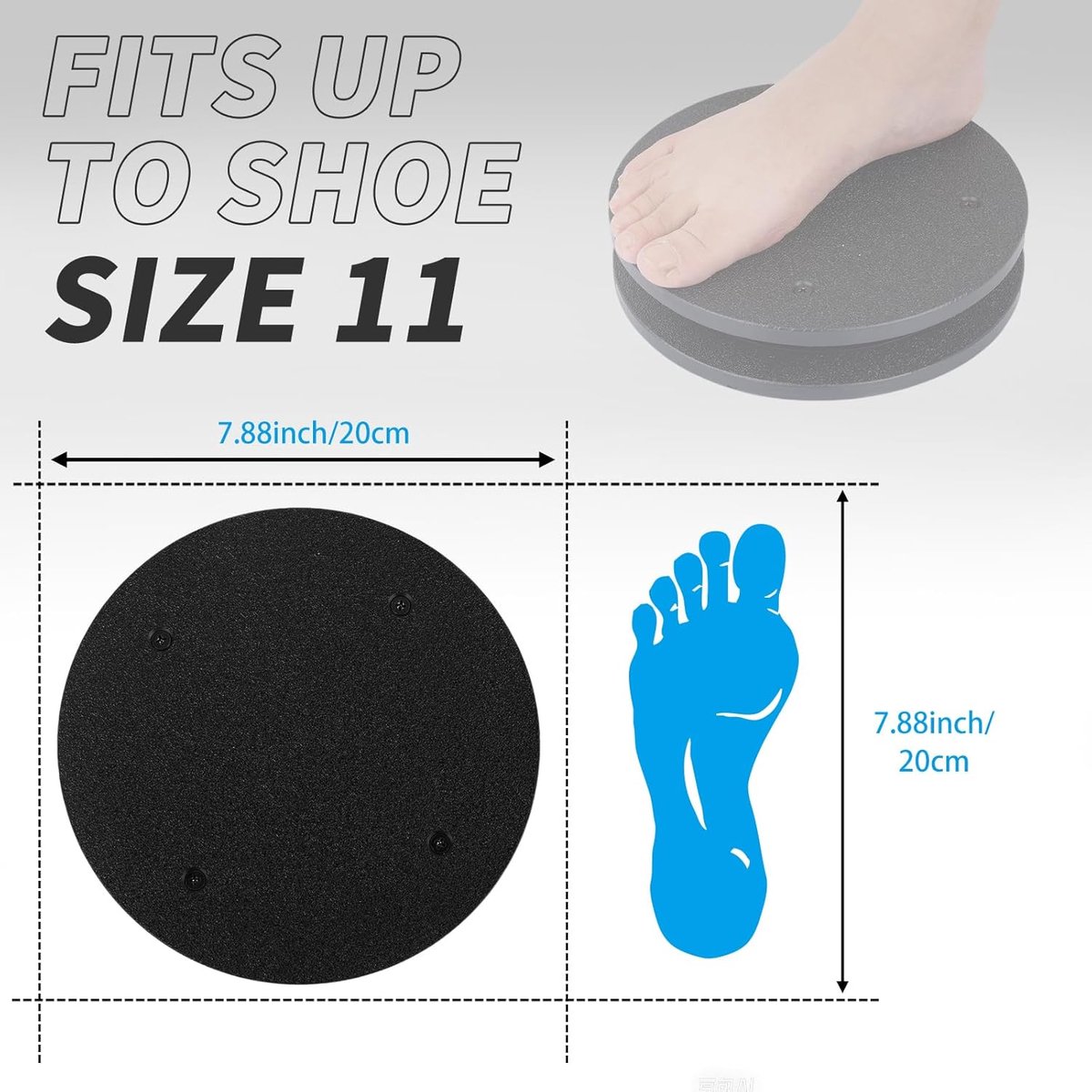 Kunstschaatsen Spinner - Spin Trainer - Pirouettes Oefenen - Dubbelzijdig Antislip - 23 x 23 x 5 cm - Zwart