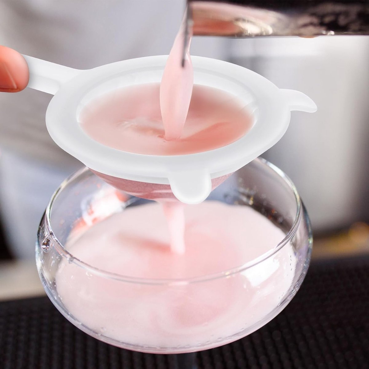 Fijne mesh voedselzeef, 100 mesh nylon zeef met handvat voor sap, koffie, thee en yoghurt filtratie