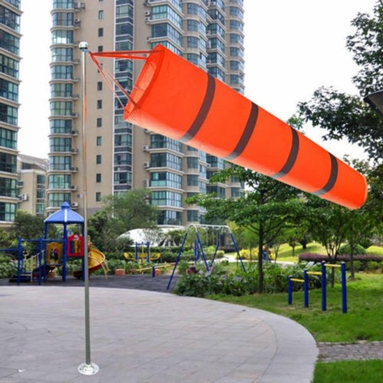 Windzak - Windmeter - Windmeting - Ripstop Polyester - 150cm Lengte - Rood Lichtblauw — afbeelding 3