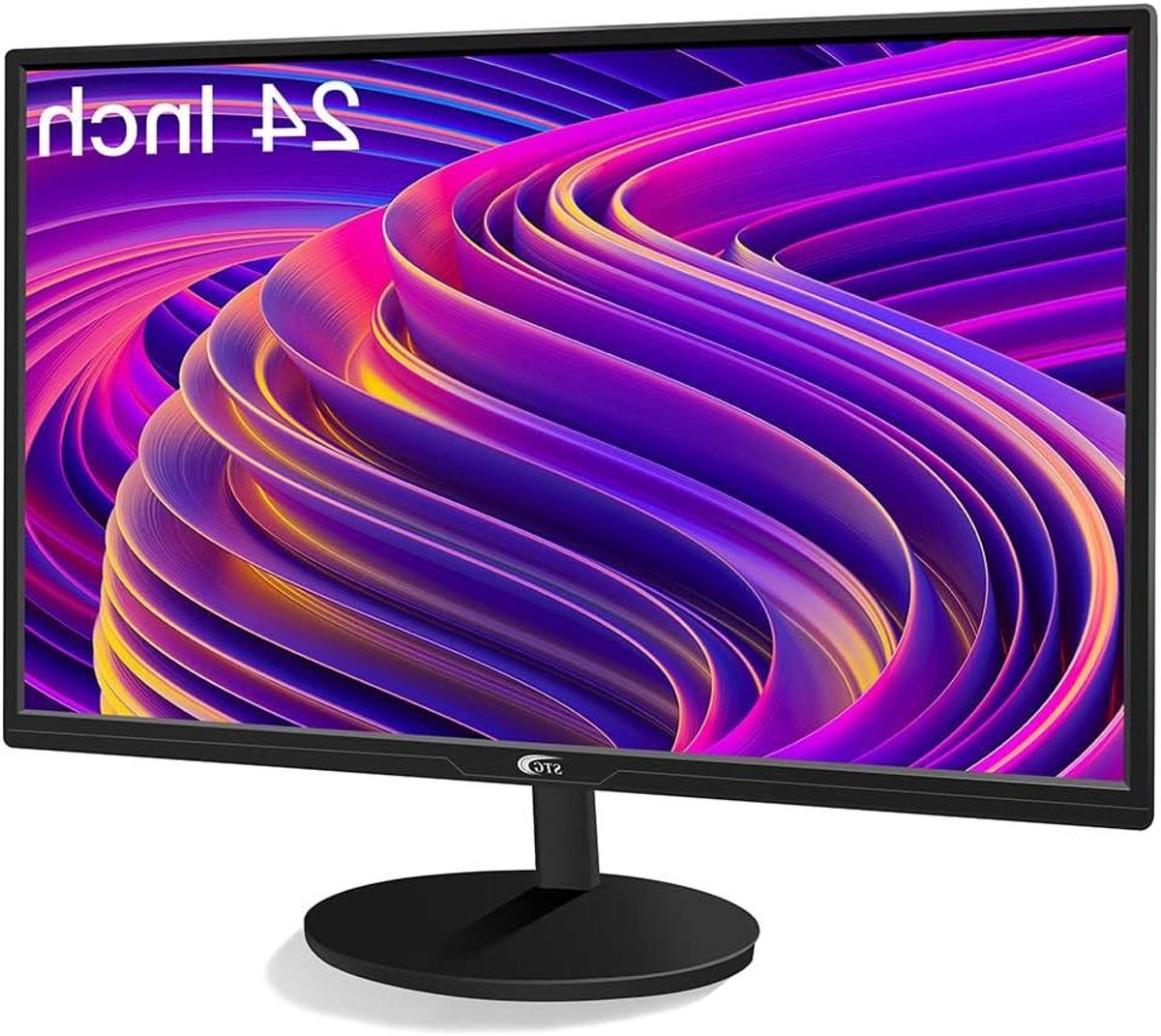 Computermonitor - LED Display - Thuiswerk Kantoor - Ergonomisch Kantelbaar - 24 inch - Zwart