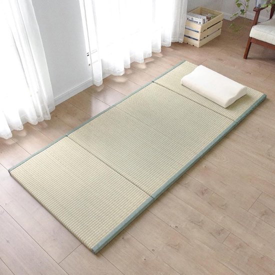 Japanse Tatami Mat - Futon Matras - Meditatie en Yoga - Natuurlijke Gras Vulling - 90x200cm - Lichtgroen — afbeelding 2