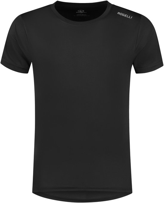 Zwart t-shirt voor mannen met korte mouwen en Rogelli logo op de schouder.