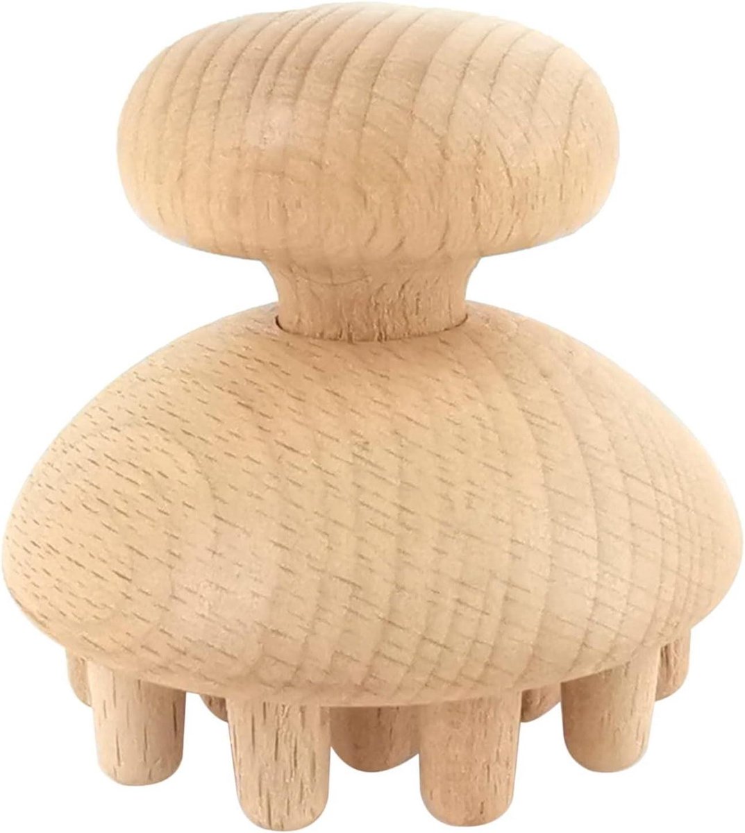 Houten Massage Tool - Paddenstoel Massager - Lymfedrainage Stimuleren - Gladde Textuur - 6 cm - Beige