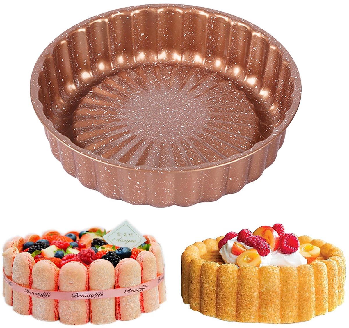 carmdering - Ronde Bakvorm - Ronde Taartvorm - Aluminium Cakepan - Uitstekende Warmteverdeling - Makkelijk Ontmolden - Aluminium - Naadloze Constructie - Veelzijdig Voor Frans Gebak - 1 Stuk