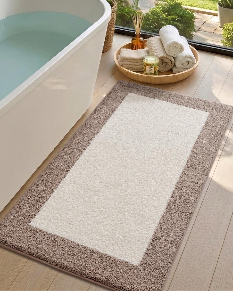 Non-slip badmat, super absorberend en zacht, wasmachinebestendig, ideaal voor douche, badk