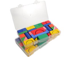 UPKOCH 68 stuks 3D-vormen voor het onderwijzen van wiskundige manipulaties - Geometrische vaste stoffen blokken Montessori leerspeelgoed voor kleuters, basisschool, kleuterschool, schoolbenodigdheden