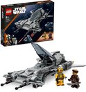 LEGO Star Wars "Pirate Snub Fighter" model met twee minifiguren, waaronder een in geel geklede piloot.