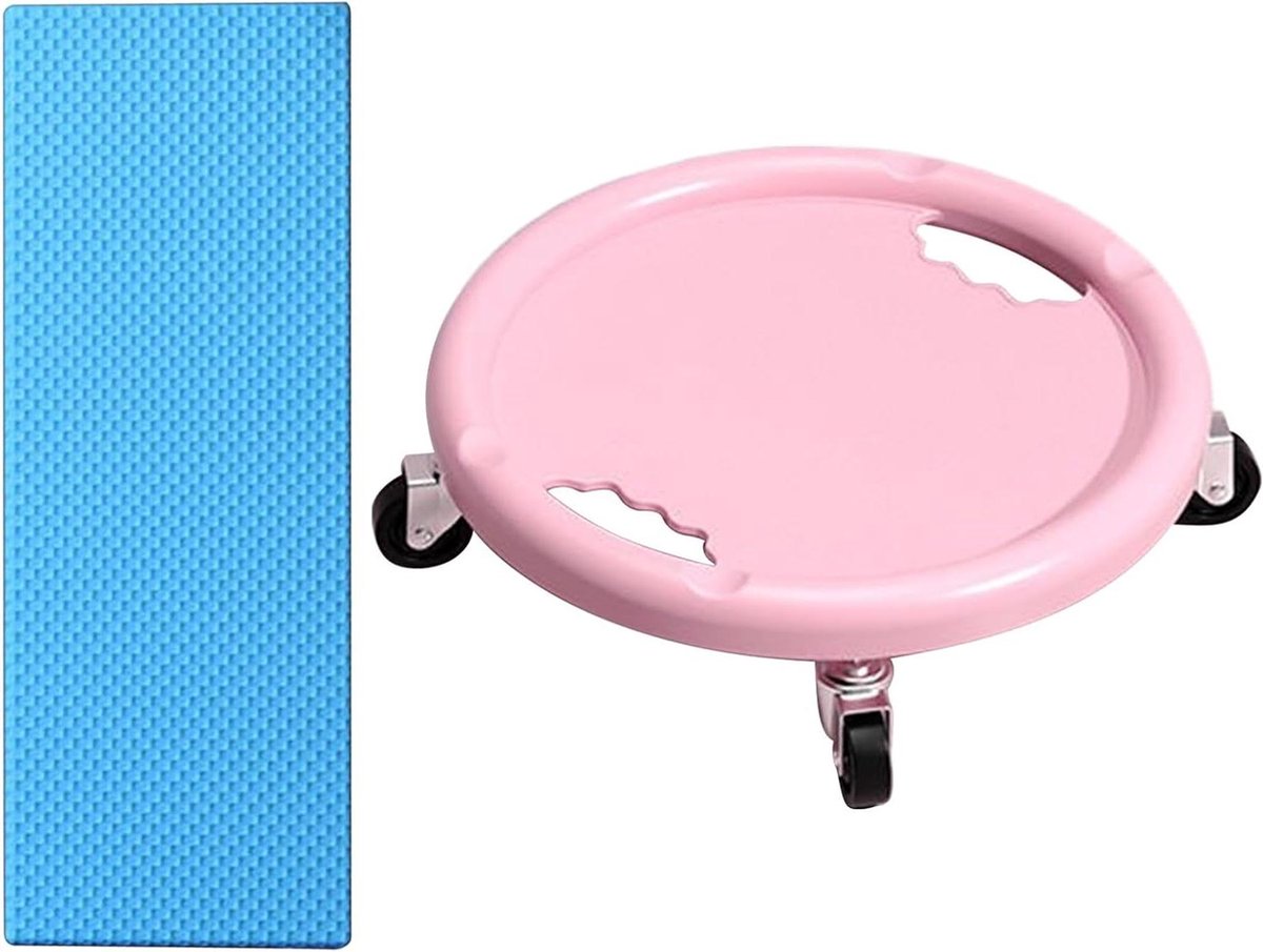 Ab Roller Wheel - 150 kg PVC buiktraining apparatuur board met kniemat | 360 graden roterend oefening roller wiel, 6,7 inch Core Slider voor vrouwen en mannen