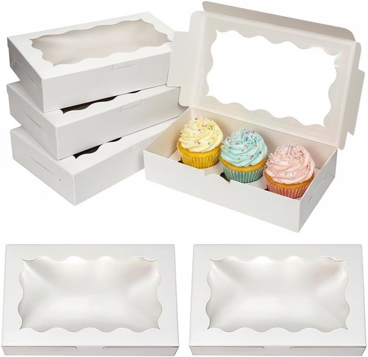 Rechthoekige geschenkdoos met venster voor cadeaus, decoratie en feestelijke presentaties