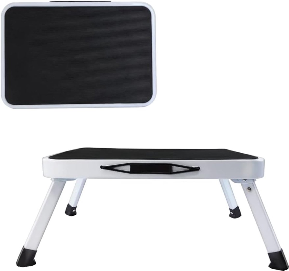 JeiibrZui Klappbare Trittstufe Van Staal - 48x30x18 Cm - 150 Kg Draagkracht - Antislip Oppervlak - Voor Binnen En Buiten