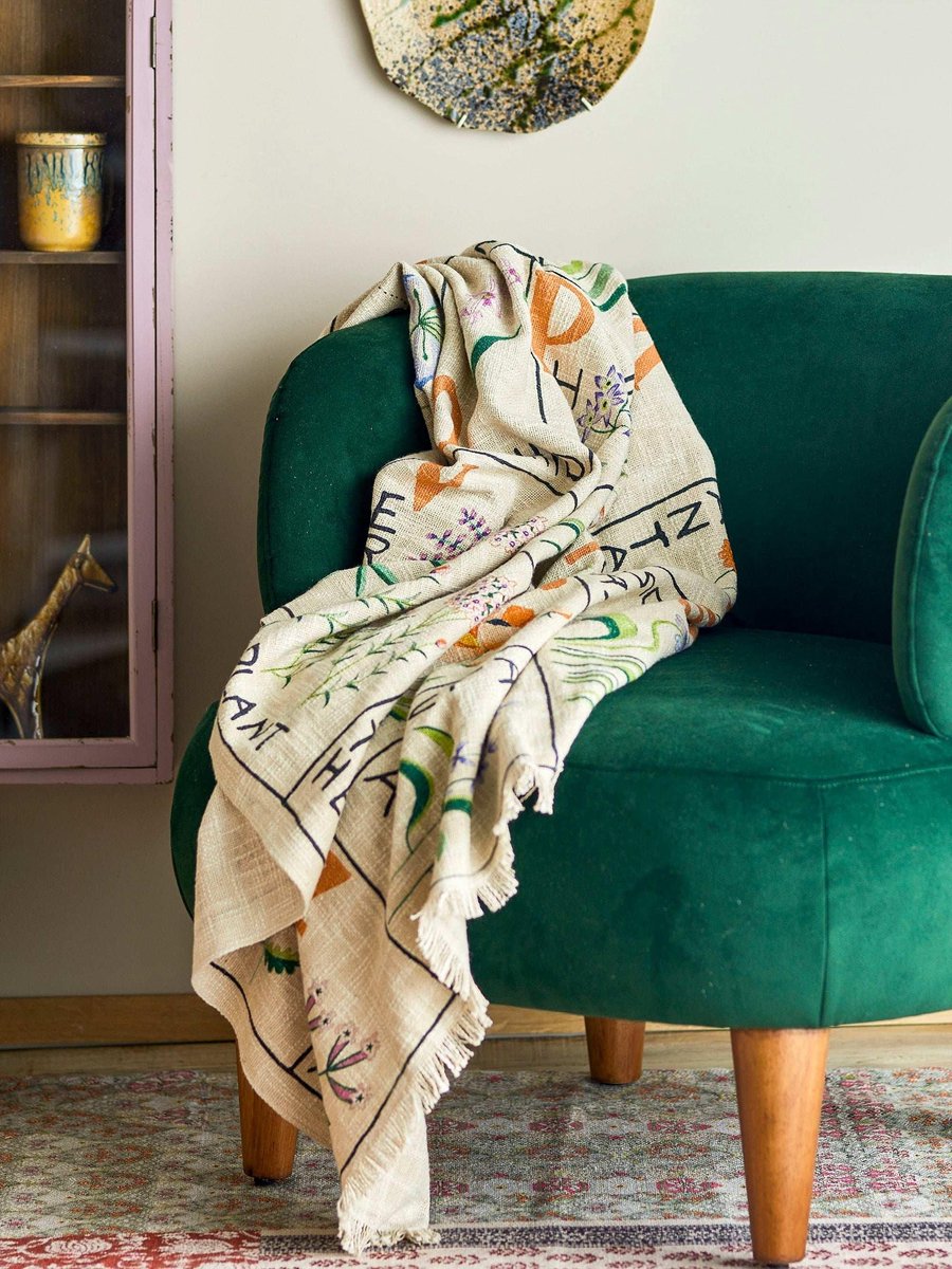 Bloomingville Plaid Chigo groen 150x130cm