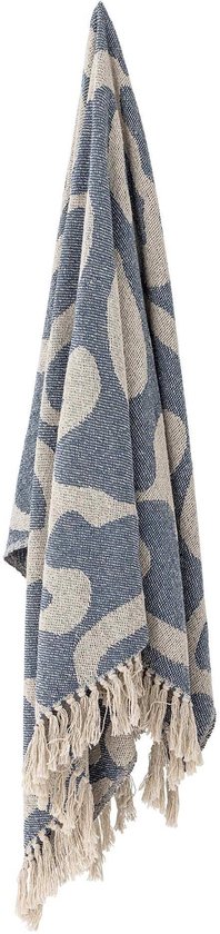 Plaid gerecycled katoen blauw Salobre 130x160cm