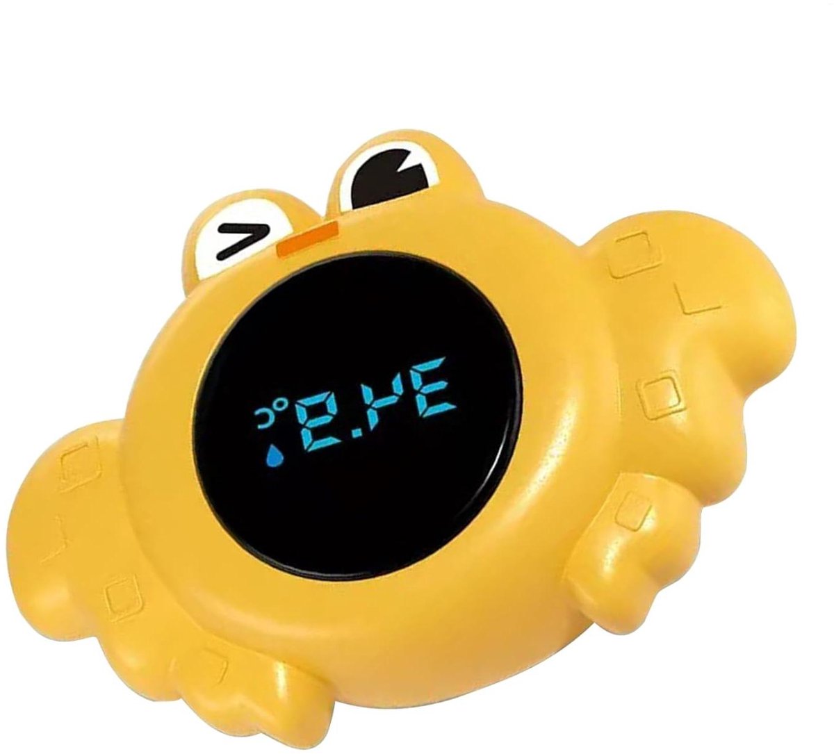 Badthermometer Kinderen - Waterthermometer Baby - Veilig Baden - Directe Temperatuurweergave - 12 cm - Krabgeel