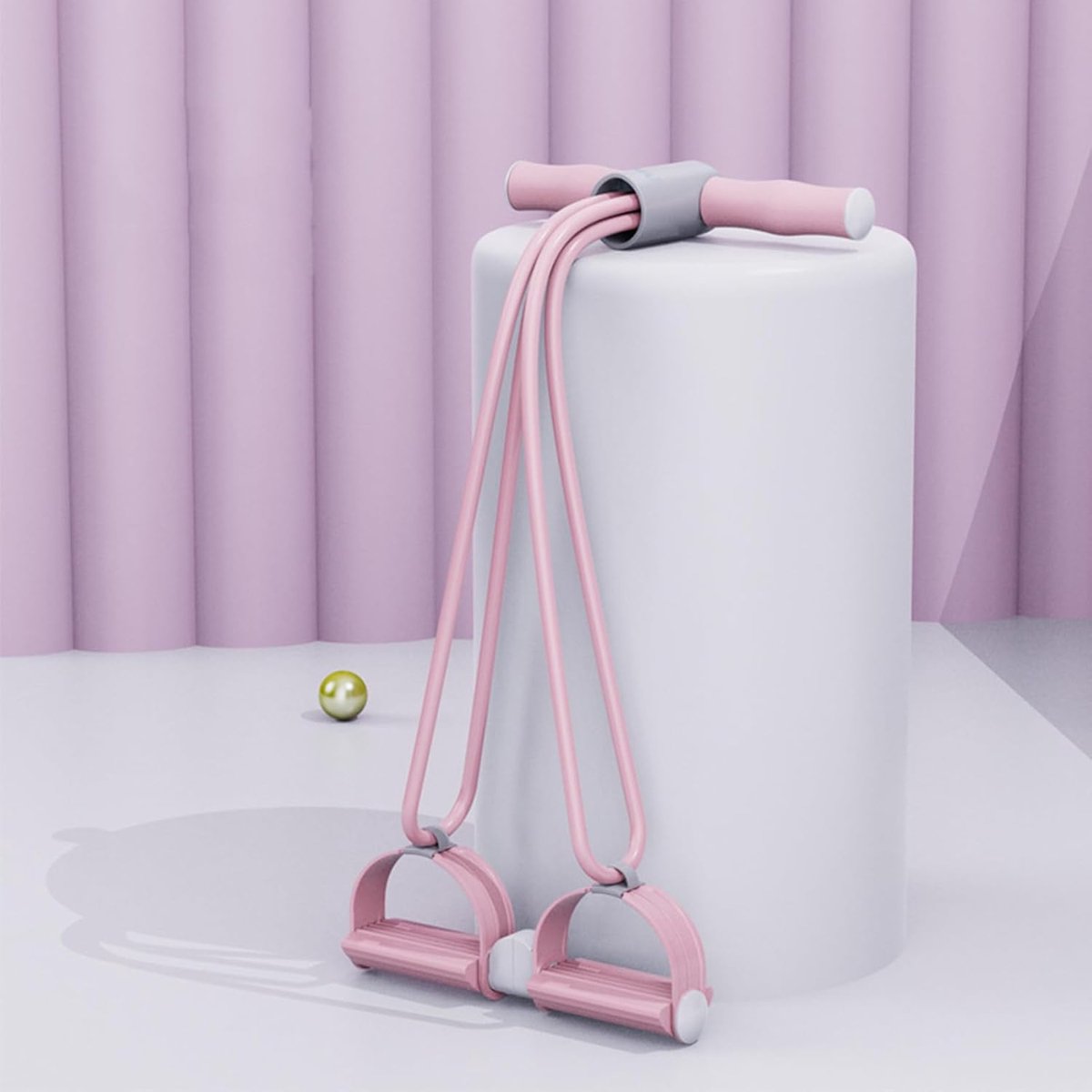 Enkeltrainer Pedaal Trainer - Weerstandsbanden Fitness - Buikspieren Trainen - Antislip Ontwerp - 4 Buis - Roze