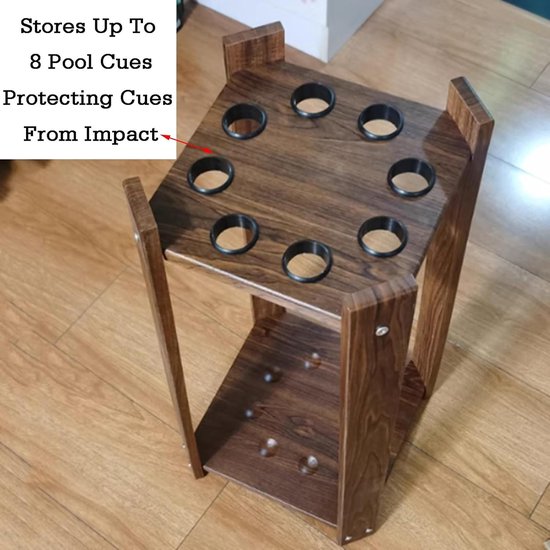 Biljartkeu Rek - Pool Stick Houder - Keuen Opbergen - Stevige Houten Constructie - 62H cm - Niet gespecificeerd — afbeelding 3