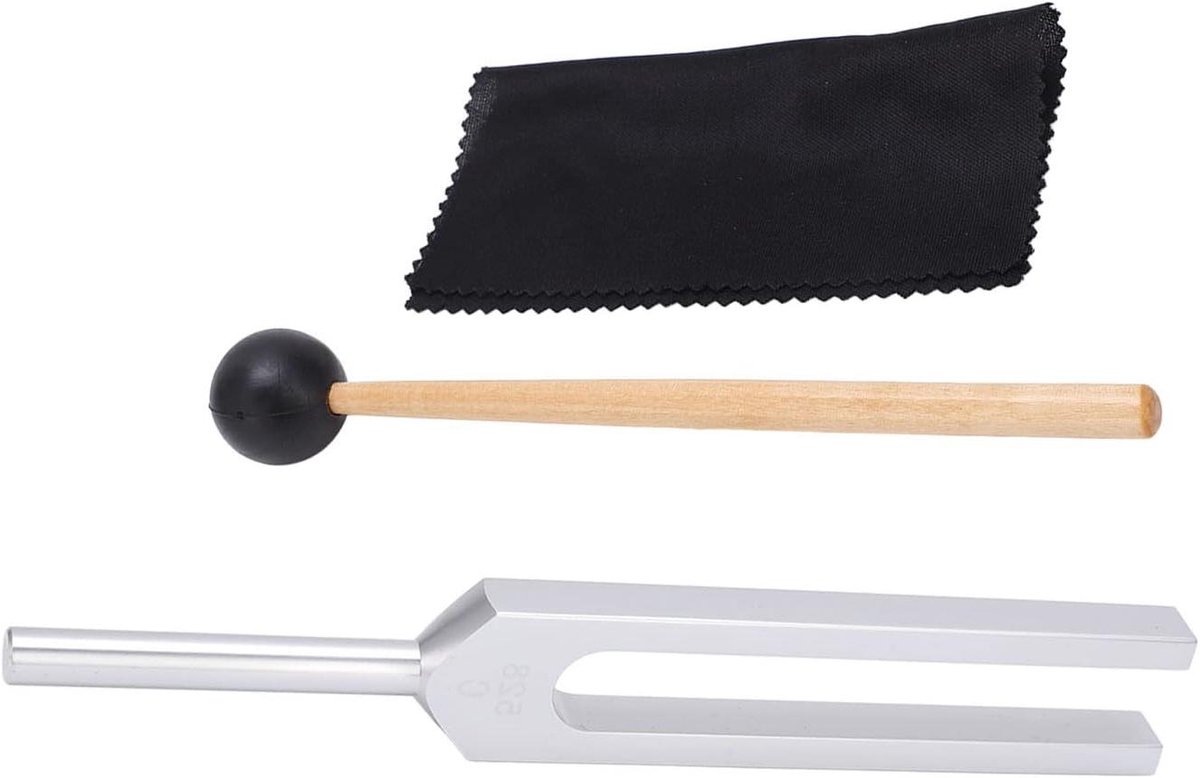 Stemvorken Set - Stemvorken 528Hz - Meditatie en Ontspanning - Nauwkeurige Heldere Toon - 80 g - Zilver