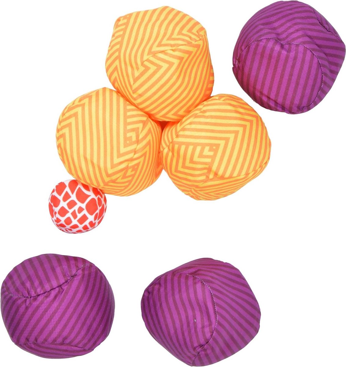 Extreme Boule Set - Street Bocce Petanque - Buiten Spelen - Zachte Ballen - 6 Ballen - Paars/Geel