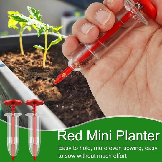 Mini Zaad Dispenser - Zaadplanter Zaadstrooier - Tuinieren Zaden Zaaien - Handzaam Ontwerp - 10 cm - Rood van MINI — afbeelding 4