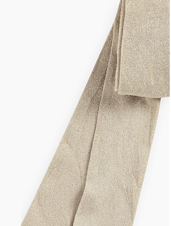 Nude panty met glinsterende draad, detail van de stof.