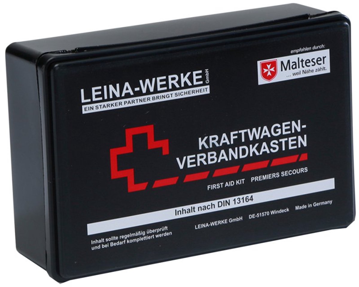 LEINA-WERKE auto verbandkoffer Standard, PP-kunststof, DIN 13164, zwart