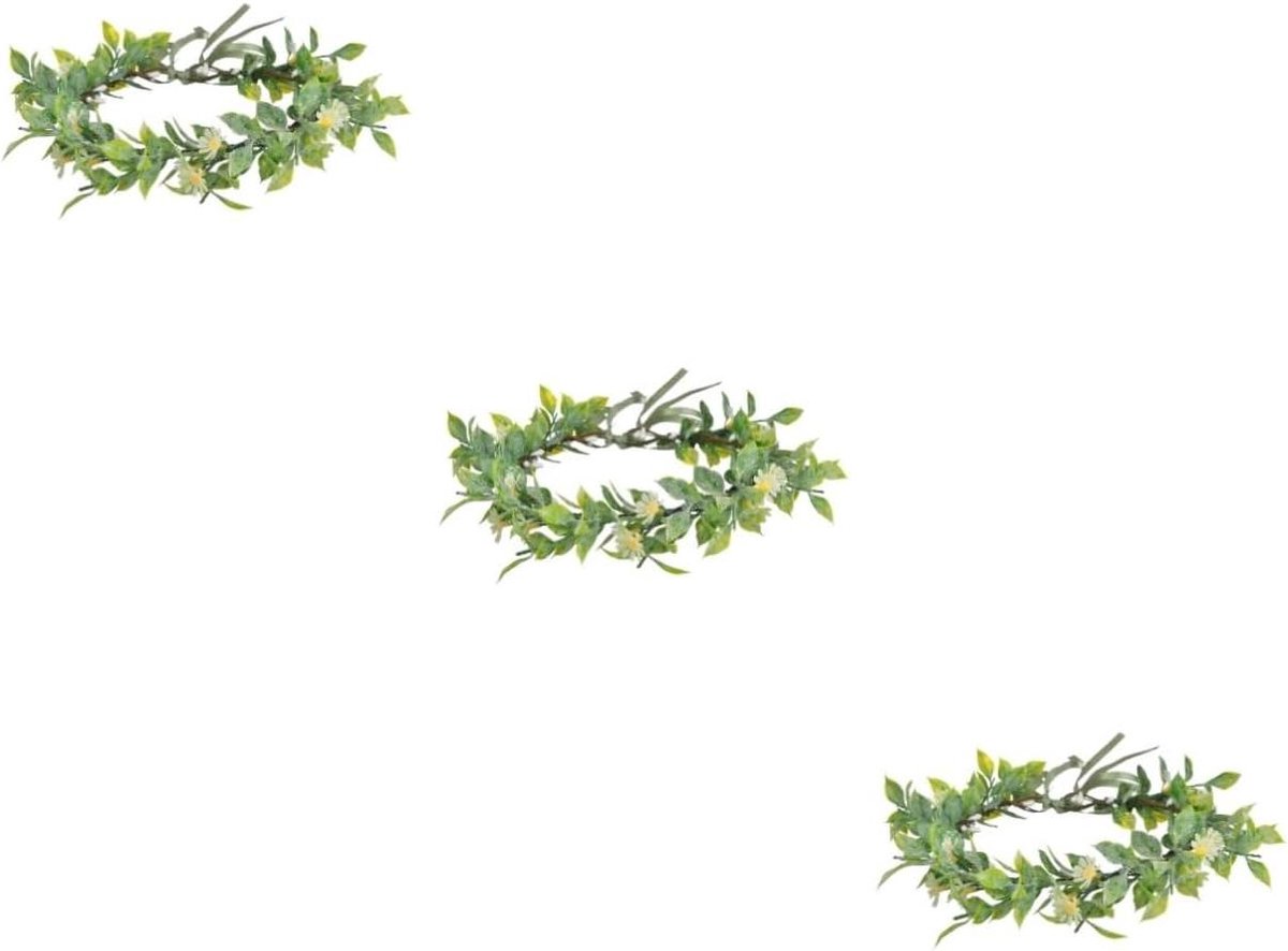 Bloemen Hoofdtooi - Haar Krans Bloem - Bruiloft Feest - Nepblad Groene Bladeren - 15 x 15 x 9 cm