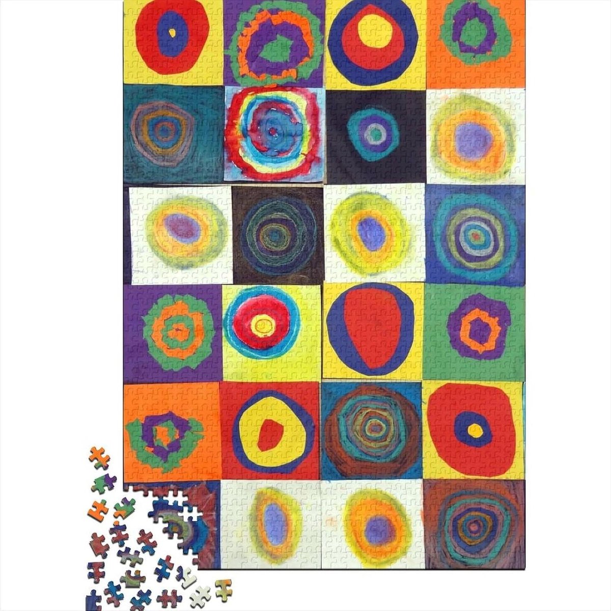 Wassily Kandinsky Puzzel - Kunstpuzzel Legpuzzel - Ontspanning Thuis - Recyclebare Materialen - 1000 Stukjes - Meerdere Kleuren