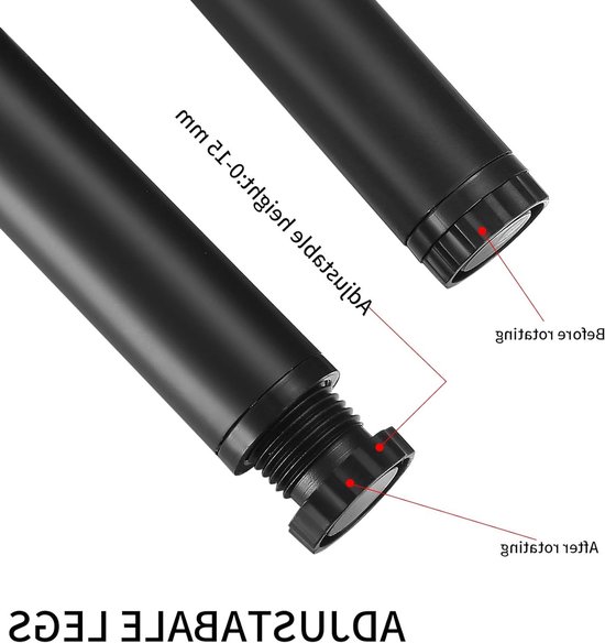 4 Stuks Verstelbare Meubelpoten van 18 cm, Metalen Steunpoten voor Sofa, Tafel en Keukenkasten — afbeelding 2