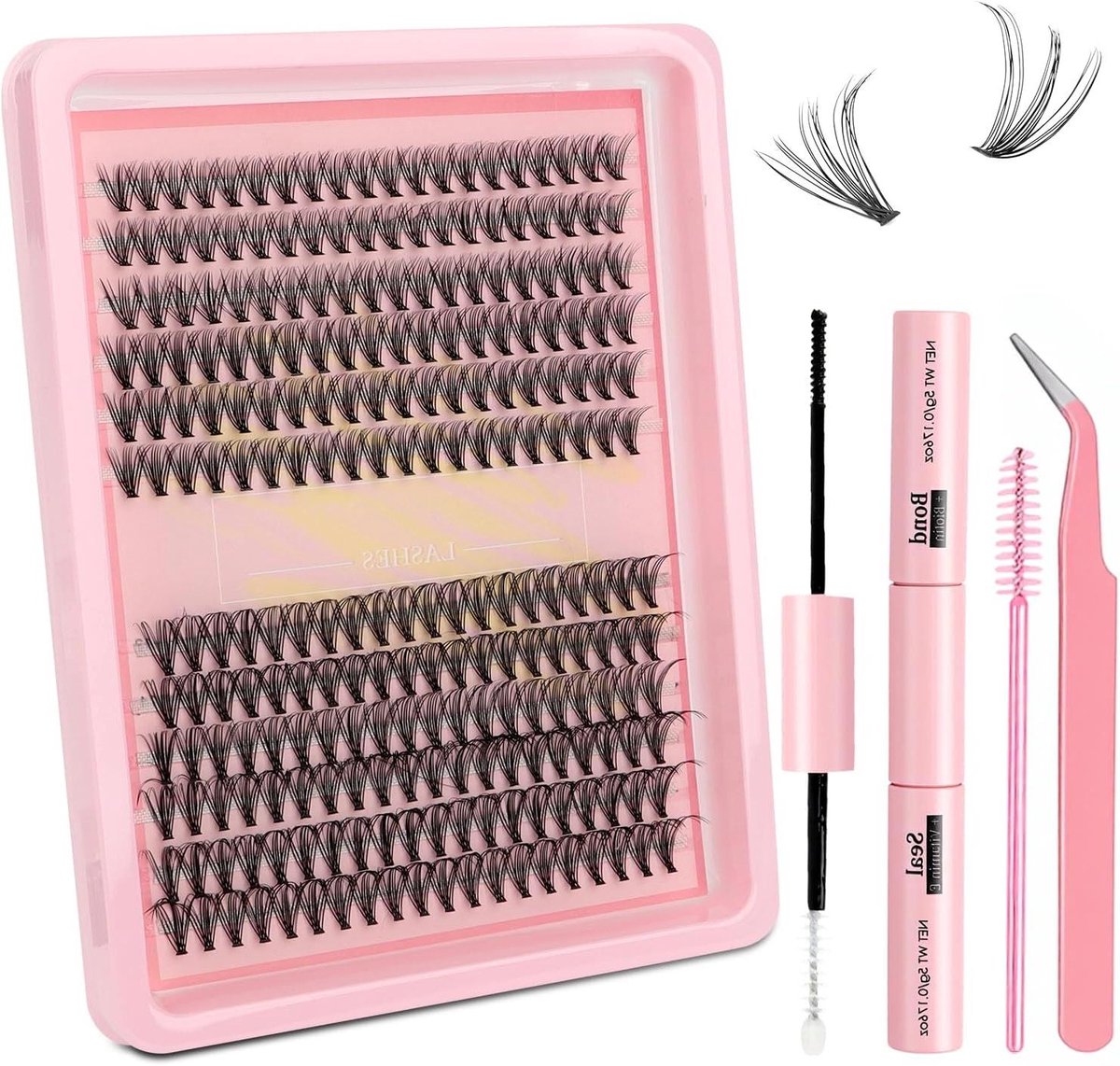 Nepwimpers - Kunstwimpers - Make-up aanbrengen - Complete doe-het-zelf kit - 240 stuks - Zwart