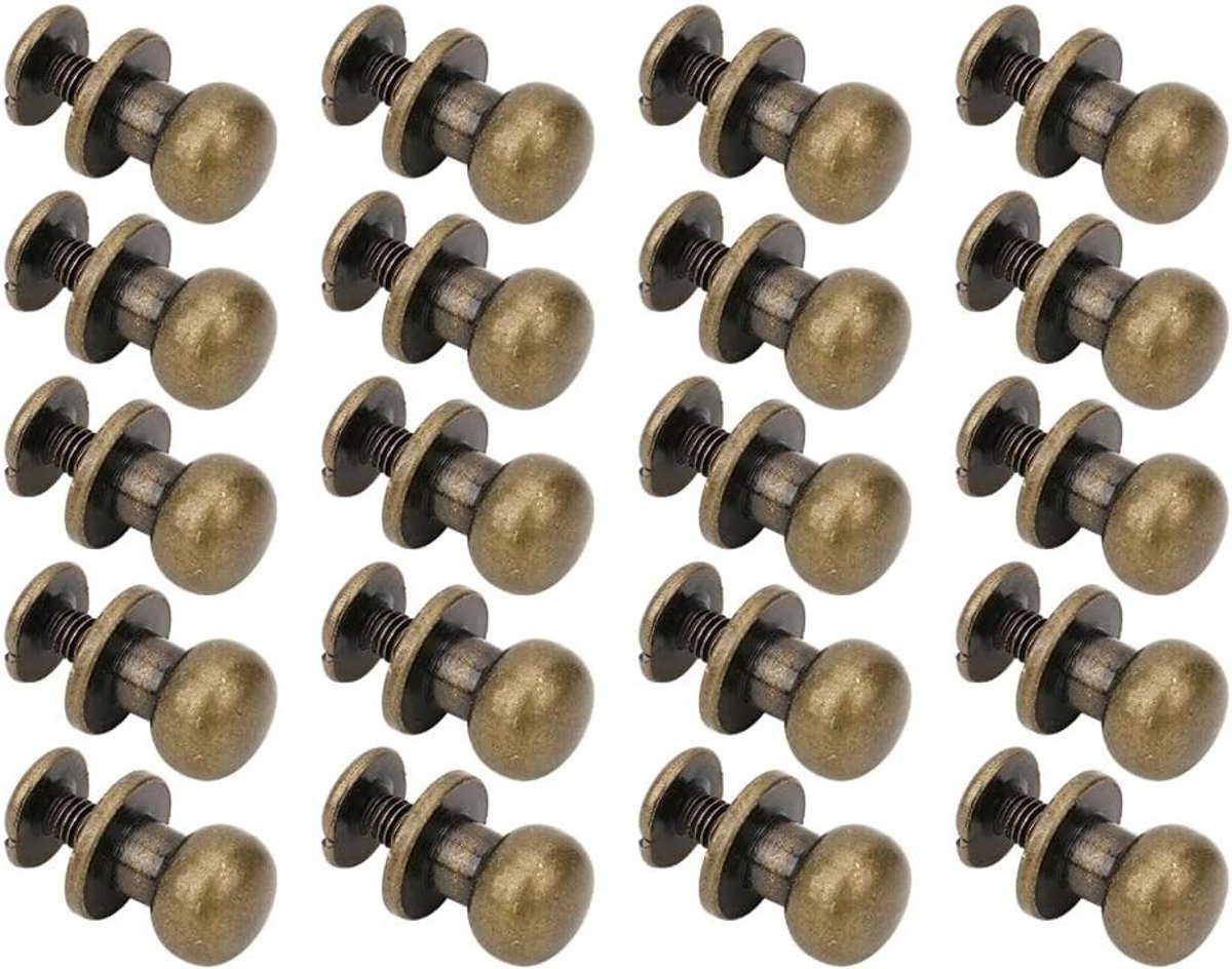 Ronde Nagel Rivets voor Leerbewerking - 20 Stuks Studs voor Riemen, Portemonnees en Handtassen - DIY Decoratie Accessoires 9x8mm
