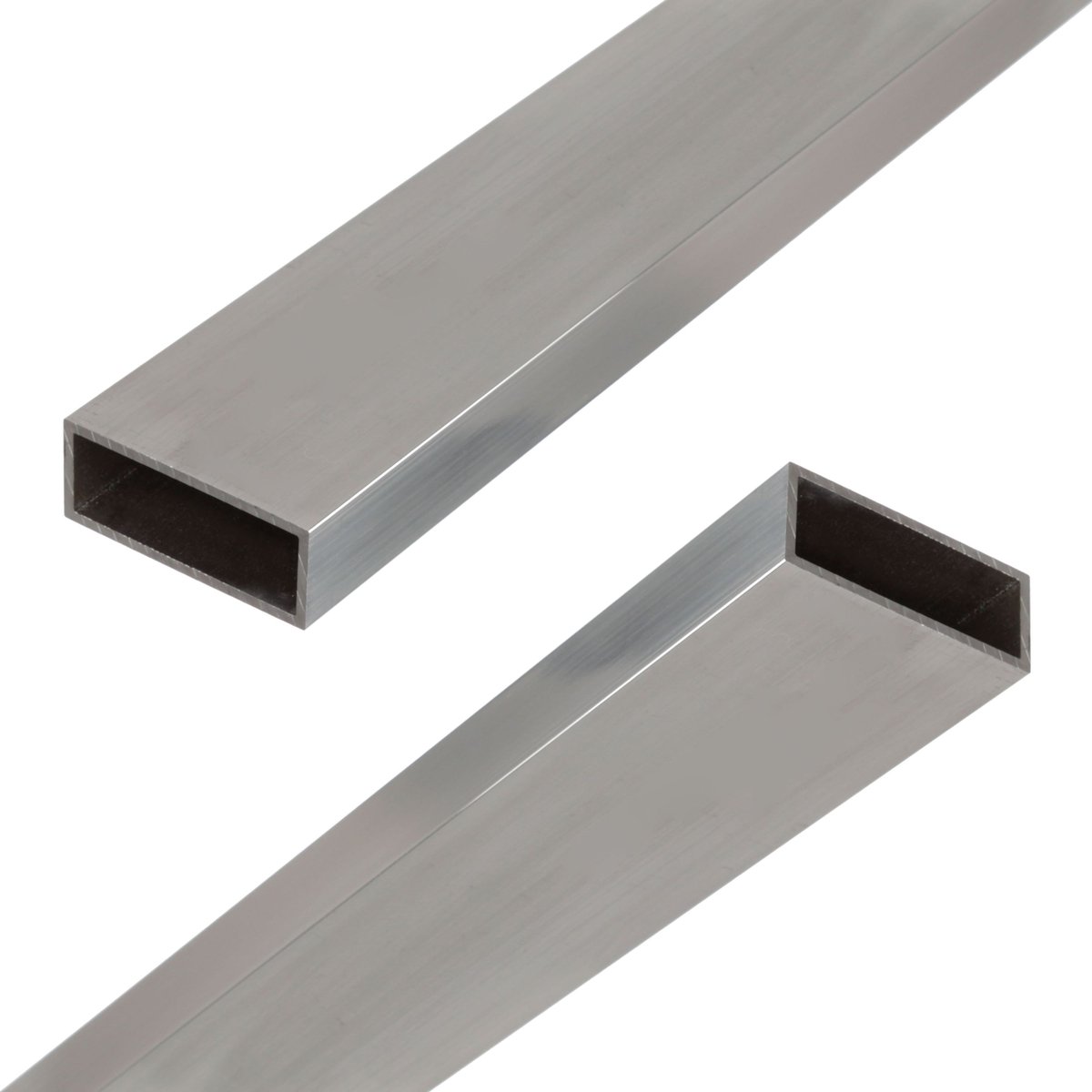 Alberts 2 x rechthoekige buis, blank staal, 40 x 20 x 2 mm, lengte 2 m