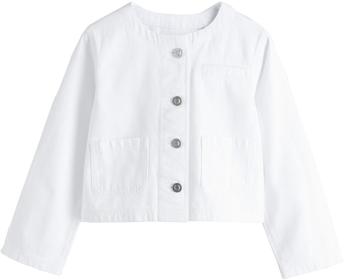 Next - Meisjes - Denim jack zonder kraag - Wit